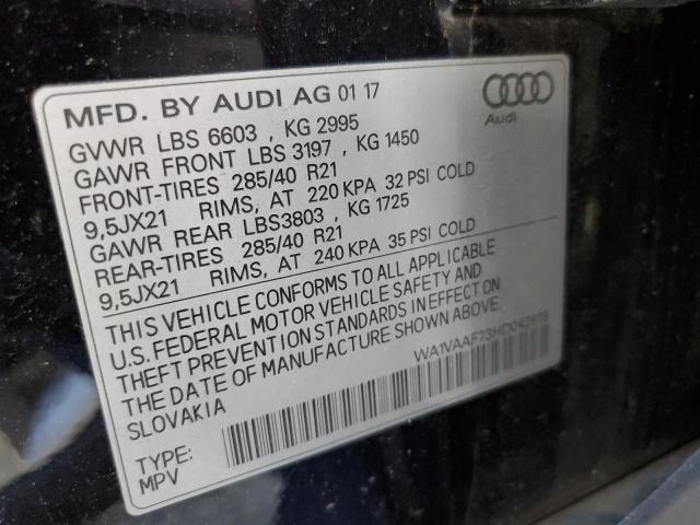 WA1VAAF73HD042819 - 2017 AUDI Q7 PRESTIGE BLACK photo 13