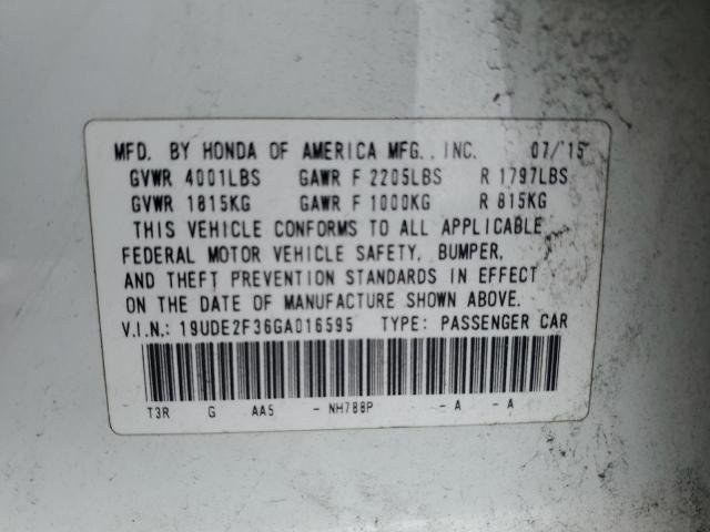 19UDE2F36GA016595 - 2016 ACURA ILX BASE WATCH PLUS WHITE photo 12