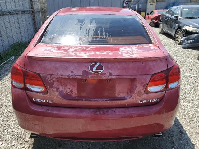 JTHBH96S965044443 - 2006 LEXUS GS 300 BURGUNDY photo 6