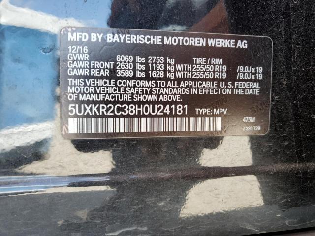 5UXKR2C38H0U24181 - 2017 BMW X5 SDRIVE35I BLACK photo 13