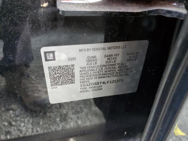 1G1ZG5ST4LF121373 - 2020 CHEVROLET MALIBU RS 黑色 照片 12