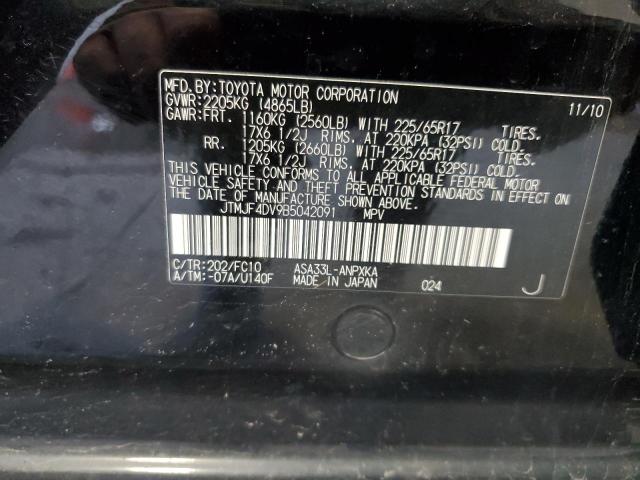 JTMJF4DV9B5042091 - 2011 TOYOTA RAV4 BLACK photo 13