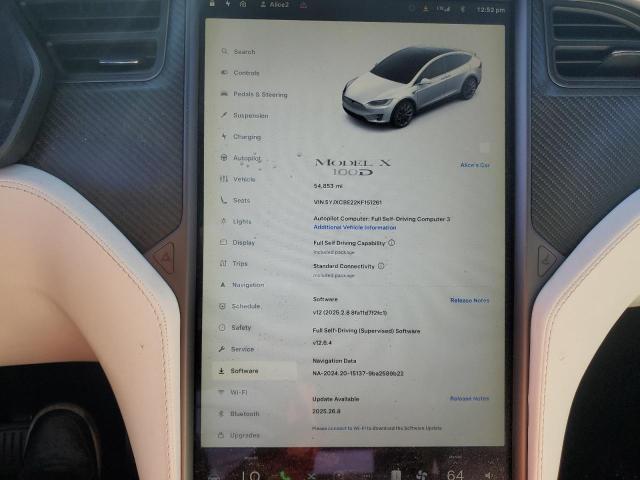 5YJXCBE22KF151261 - 2019 TESLA MODEL X Ақ фото 9