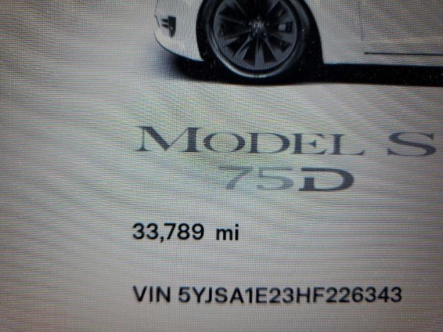 5YJSA1E23HF226343 - 2017 TESLA MODEL S თეთრი ფოტო 9