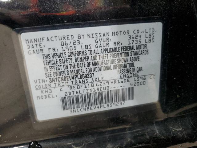 3N1CN8EV4PL859237 - 2023 NISSAN VERSA SV BLACK photo 12