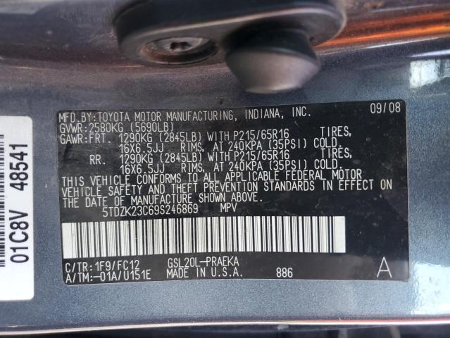 5TDZK23C69S246869 - 2009 TOYOTA SIENNA CE GRAY photo 13