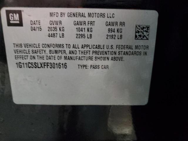 1G11C5SLXFF301616 - 2015 CHEVROLET MALIBU 1LT 黑色 照片 12