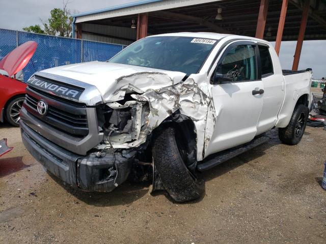 5TFRM5F10EX069083 - 2014 TOYOTA TUNDRA DOUBLE CAB SR/SR5 WHITE photo 1