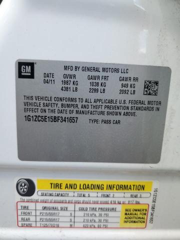 1G1ZC5E15BF341657 - 2011 CHEVROLET MALIBU 1LT 白色 照片 12