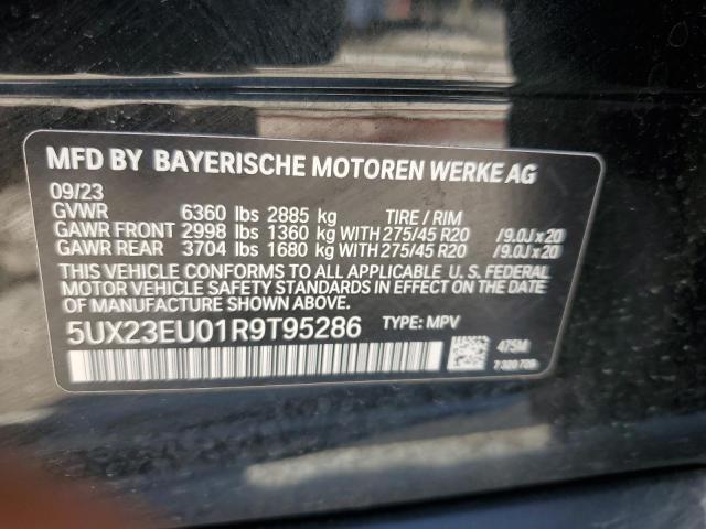 5UX23EU01R9T95286 - 2024 BMW X5 XDRIVE40I BLACK photo 12