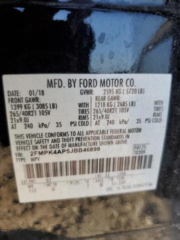 2FMPK4AP5JBB46899 - 2018 FORD EDGE SPORT BLACK photo 14