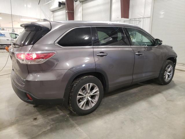 5TDJKRFH9FS117761 - 2015 TOYOTA HIGHLANDER XLE GRAY photo 3