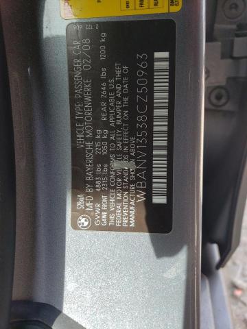 WBANV13538CZ50963 - 2008 BMW 528I XI GRAY photo 12