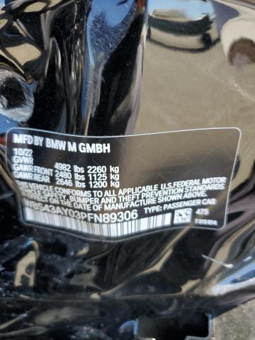WBS43AY03PFN89306 - 2023 BMW M3 COMPETITION BLACK photo 12
