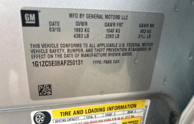 1G1ZC5E08AF250131 - 2010 CHEVROLET MALIBU 1LT 银色 照片 10