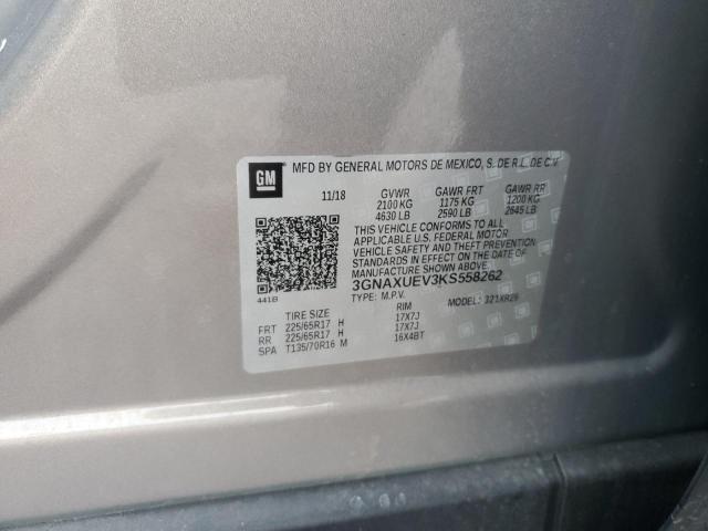 3GNAXUEV3KS558262 - 2019 CHEVROLET EQUINOX LT GRAY photo 13