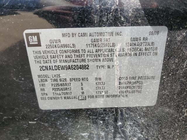 2CNALDEW9A6204882 - 2010 CHEVROLET EQUINOX LT BLACK photo 12