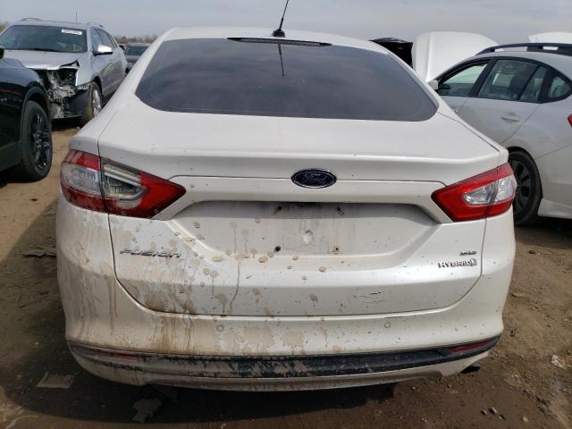 3FA6P0LU7DR296702 - 2013 FORD FUSION SE HYBRID WHITE photo 6