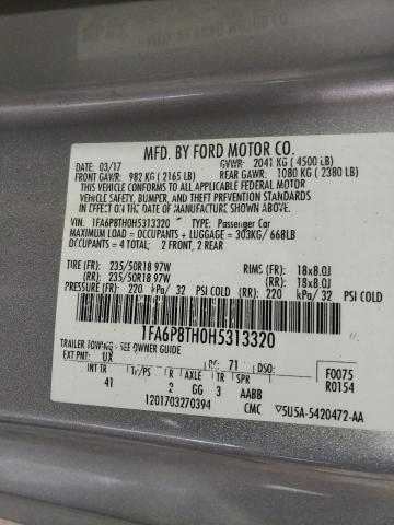 1FA6P8TH0H5313320 - 2017 FORD MUSTANG SILVER photo 13
