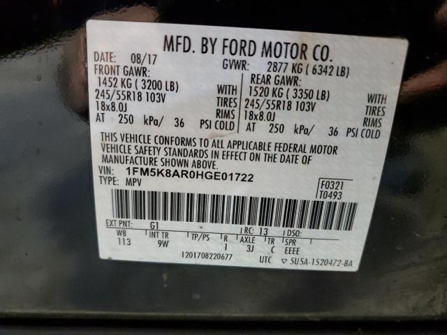 1FM5K8AR0HGE01722 - 2017 FORD EXPLORER POLICE INTERCEPTOR 黑色 照片 13