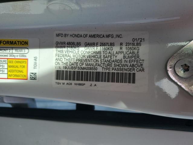 19UUB5F50MA008550 - 2021 ACURA TLX TECH A WHITE photo 13