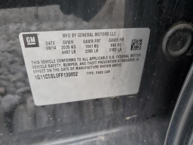 1G11C5SL0FF139852 - 2015 CHEVROLET MALIBU 1LT 灰色 照片 12