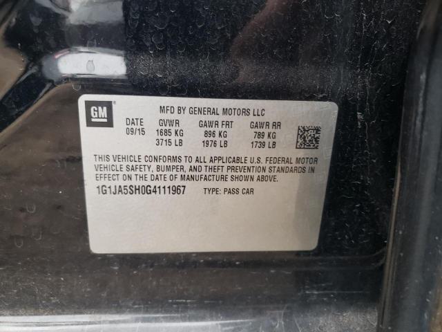 1G1JA5SH0G4111967 - 2016 CHEVROLET SONIC LS 黑色 照片 12