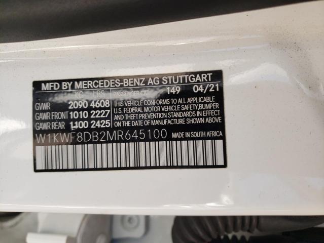 W1KWF8DB2MR645100 - 2021 MERCEDES-BENZ C 300 WHITE photo 12