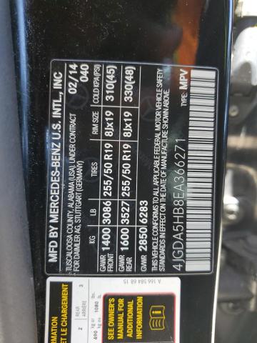 4JGDA5HB8EA366271 - 2014 MERCEDES-BENZ ML 350 4MATIC BLACK photo 14