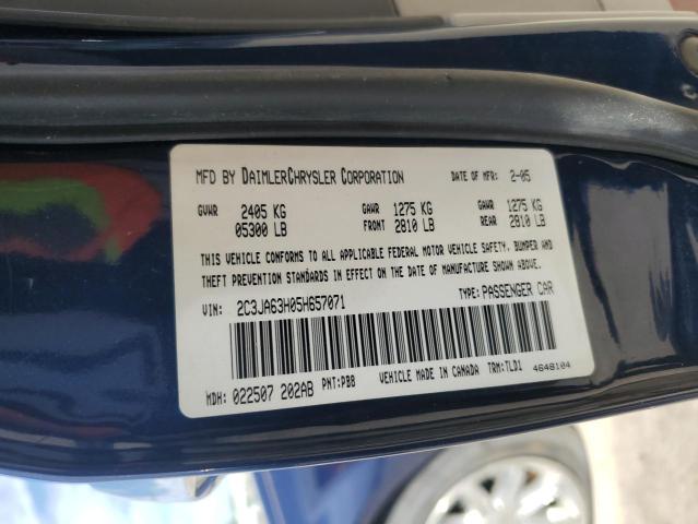 2C3JA63H05H657071 - 2005 CHRYSLER 300C BLUE photo 12