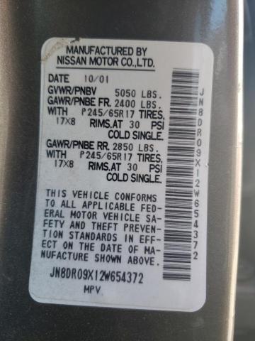 JN8DR09X12W654372 - 2002 NISSAN PATHFINDER LE TAN photo 14