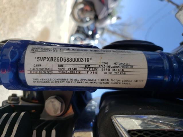 5VPXB26D683000319 - 2008 VICTORY MOTORCYCLES VEGAS JACKPOT BLUE photo 9