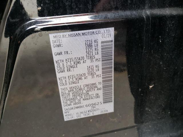 5N1DR2MM8KC609625 - 2019 NISSAN PATHFINDER S BLACK photo 13