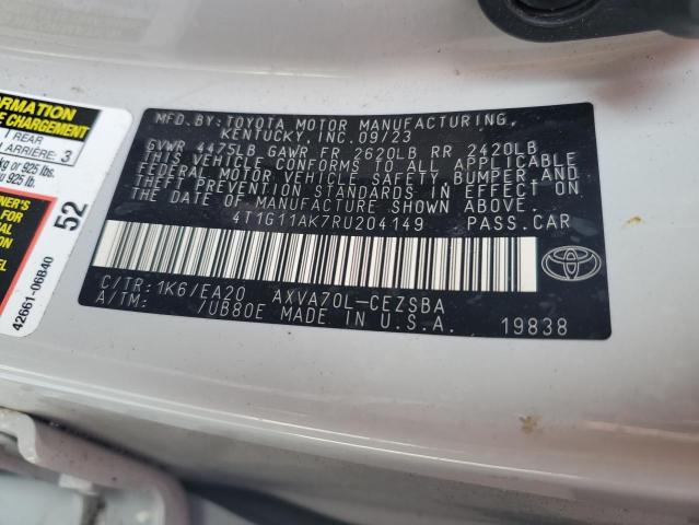 4T1G11AK7RU204149 - 2024 TOYOTA CAMRY SE NIGHT SHADE GRAY photo 12