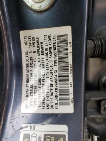 JHMFA3F29AS004103 - 2010 HONDA CIVIC HYBRID BLUE photo 12