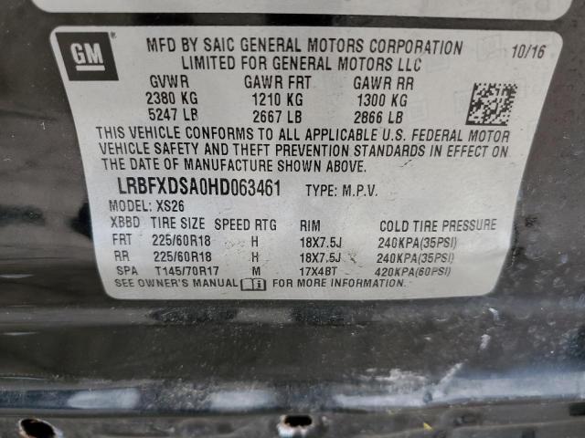 LRBFXDSA0HD063461 - 2017 BUICK ENVISION ESSENCE Սև լուսանկար 12