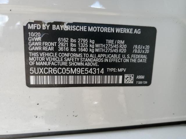 5UXCR6C05M9E54314 - 2021 BMW X5 XDRIVE40I WHITE photo 14