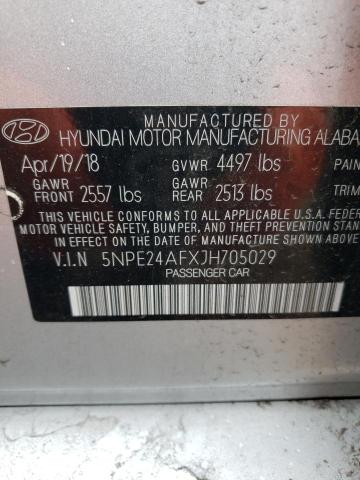 5NPE24AFXJH705029 - 2018 HYUNDAI SONATA SE SILVER photo 12