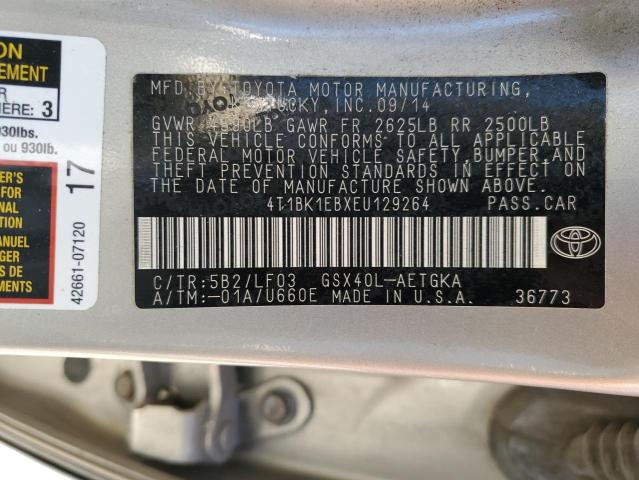 4T1BK1EBXEU129264 - 2014 TOYOTA AVALON BASE Qızıl foto 12