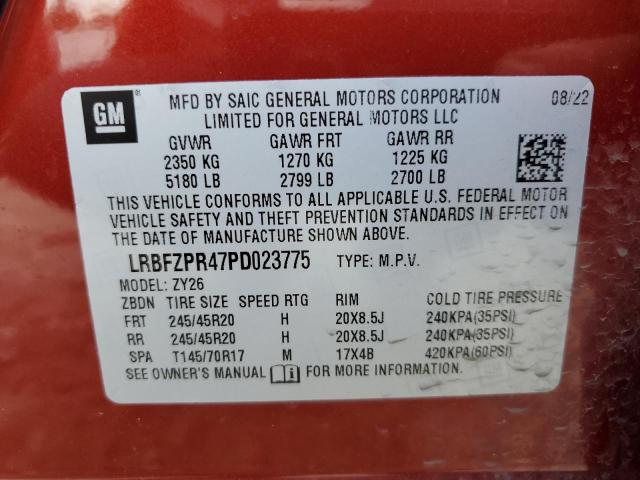 LRBFZPR47PD023775 - 2023 BUICK ENVISION ESSENCE RED photo 13