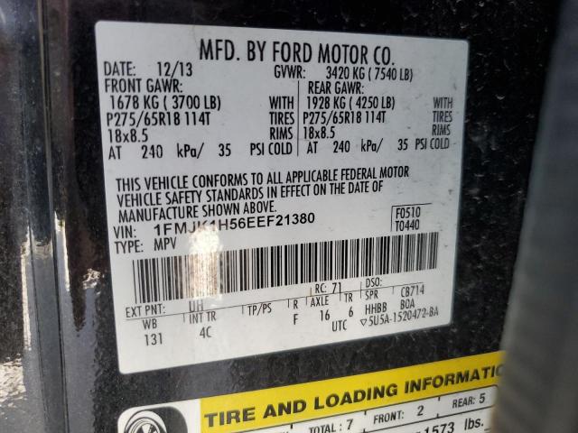 1FMJK1H56EEF21380 - 2014 FORD EXPEDITION EL XLT BLACK photo 13