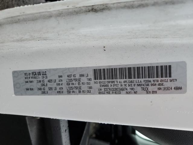 3C6TRVDG3KE506074 - 2019 RAM PROMASTER 2500 HIGH Ақ фото 13