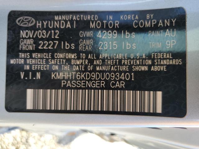 KMHHT6KD9DU093401 - 2013 HYUNDAI GENESIS CO 2.0T SILVER photo 12