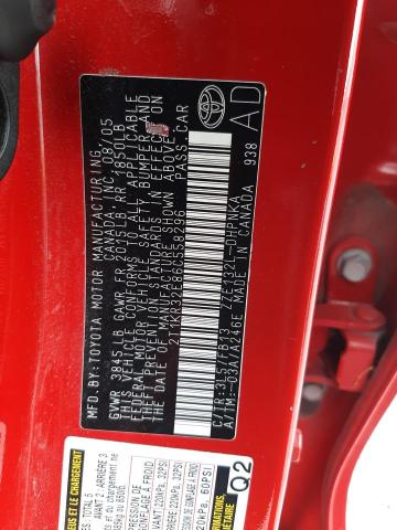 2T1KR32E86C558296 - 2006 TOYOTA COROLLA MA XR RED photo 13