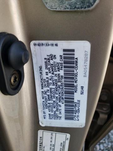 4T1BF30K03U557798 - 2003 TOYOTA CAMRY LE GOLD photo 12