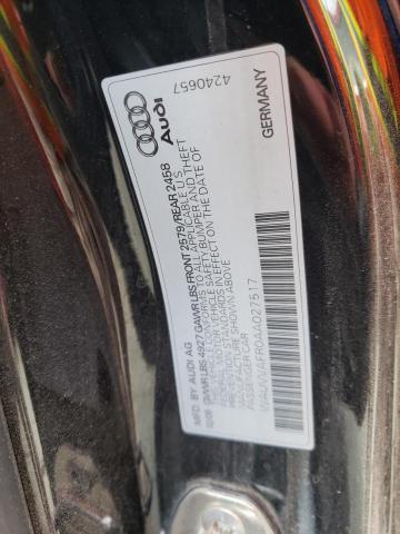 WAUVVAFR0AA027517 - 2010 AUDI S5 PRESTIGE 黑色 照片 12