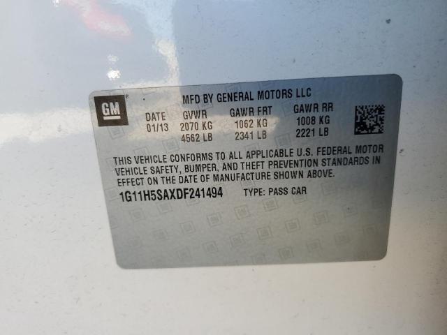 1G11H5SAXDF241494 - 2013 CHEVROLET MALIBU LTZ თეთრი ფოტო 12