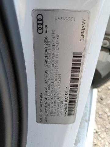 WAUHMAFC8EN132882 - 2014 AUDI A6 PRESTIGE თეთრი ფოტო 12