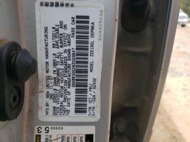 1NXBR32E28Z029847 - 2008 TOYOTA COROLLA CE SILVER photo 12