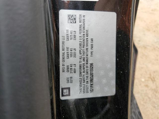 1G1FK1R63J0155296 - 2018 CHEVROLET CAMARO ZL1 黑色 照片 13